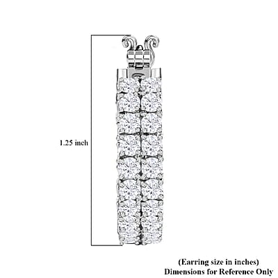 Moissanite 8.40 ctw Inside Out Hoop Earrings, Platinum Over Sterling Silver Earrings, Moissanite Hoops, Moissanite Jewelry, Gifts For Her