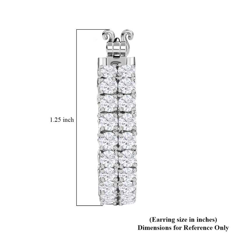 Moissanite 8.40 ctw Inside Out Hoop Earrings, Platinum Over Sterling Silver Earrings, Moissanite Hoops, Moissanite Jewelry, Gifts For Her