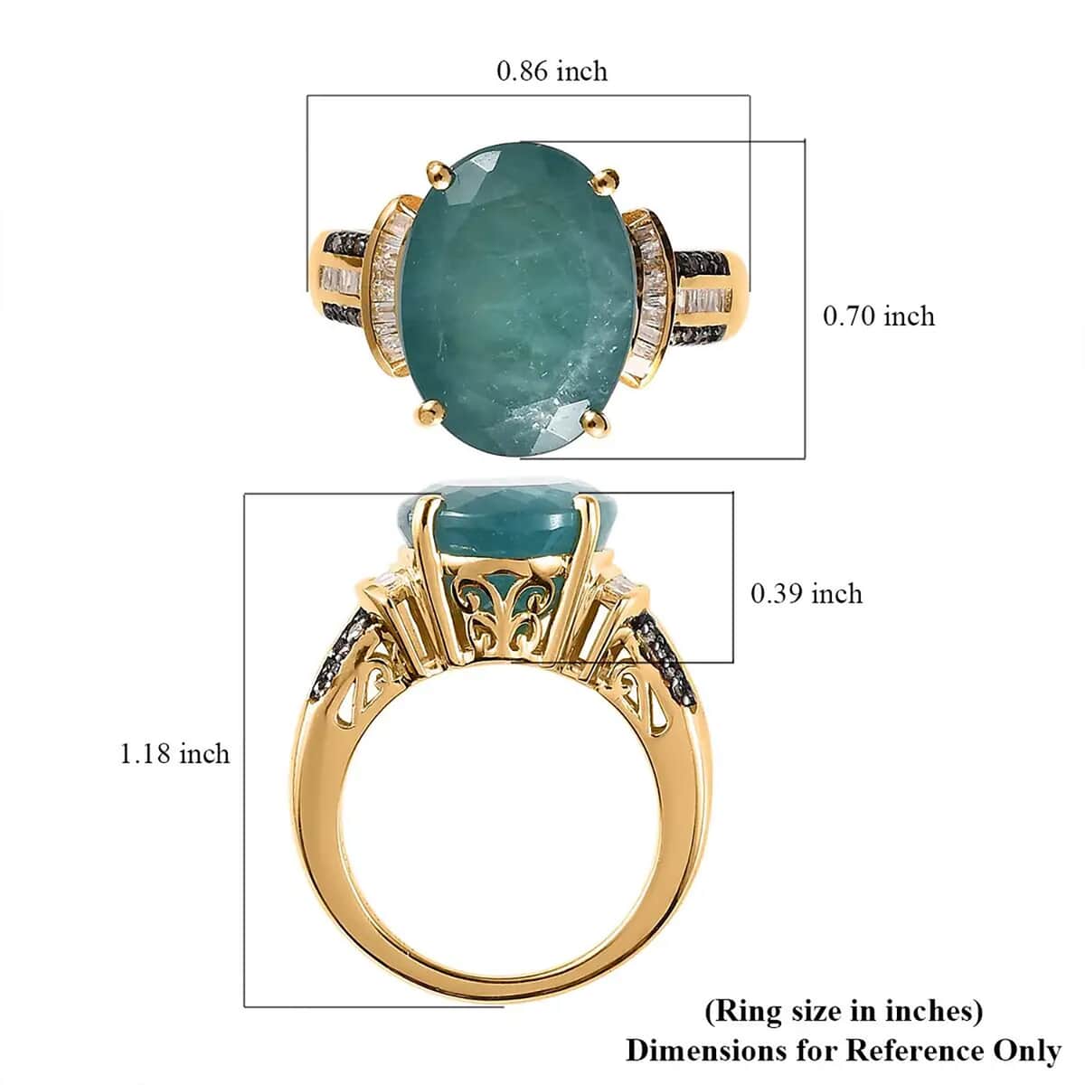Premium Grandidierite, Natural Champagne and White Diamond Ring in Vermeil Yellow Gold Over Sterling Silver (Size 7.0) 11.65 ctw image number 6