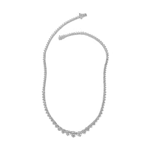 Moissanite Graduate Necklace 18 Inches in Platinum Over Sterling Silver 24.00 ctw