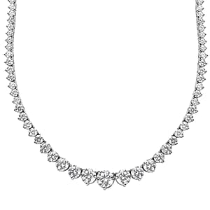 Moissanite Graduate Necklace 18 Inches in Platinum Over Sterling Silver 24.00 ctw