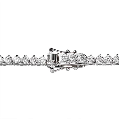 Moissanite Graduate Necklace 18 Inches in Platinum Over Sterling Silver 24.00 ctw