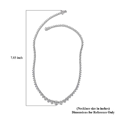 Moissanite Graduate Necklace 18 Inches in Platinum Over Sterling Silver 24.00 ctw