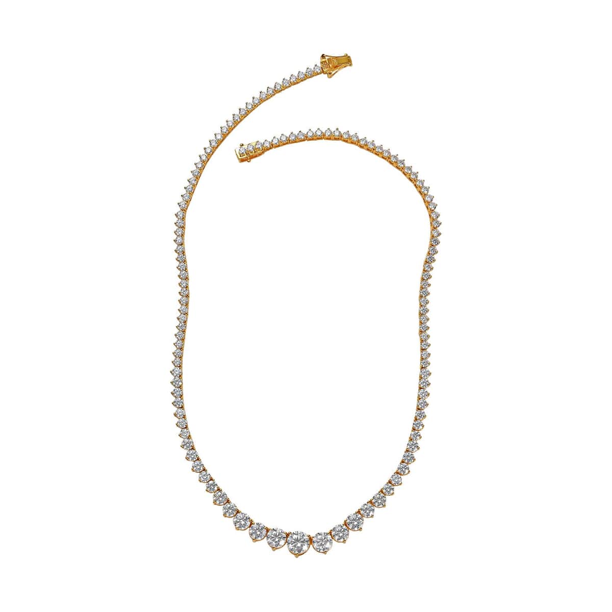 Moissanite Graduate Necklace 18 Inches in Vermeil Yellow Gold Over Sterling Silver 24.00 ctw image number 0