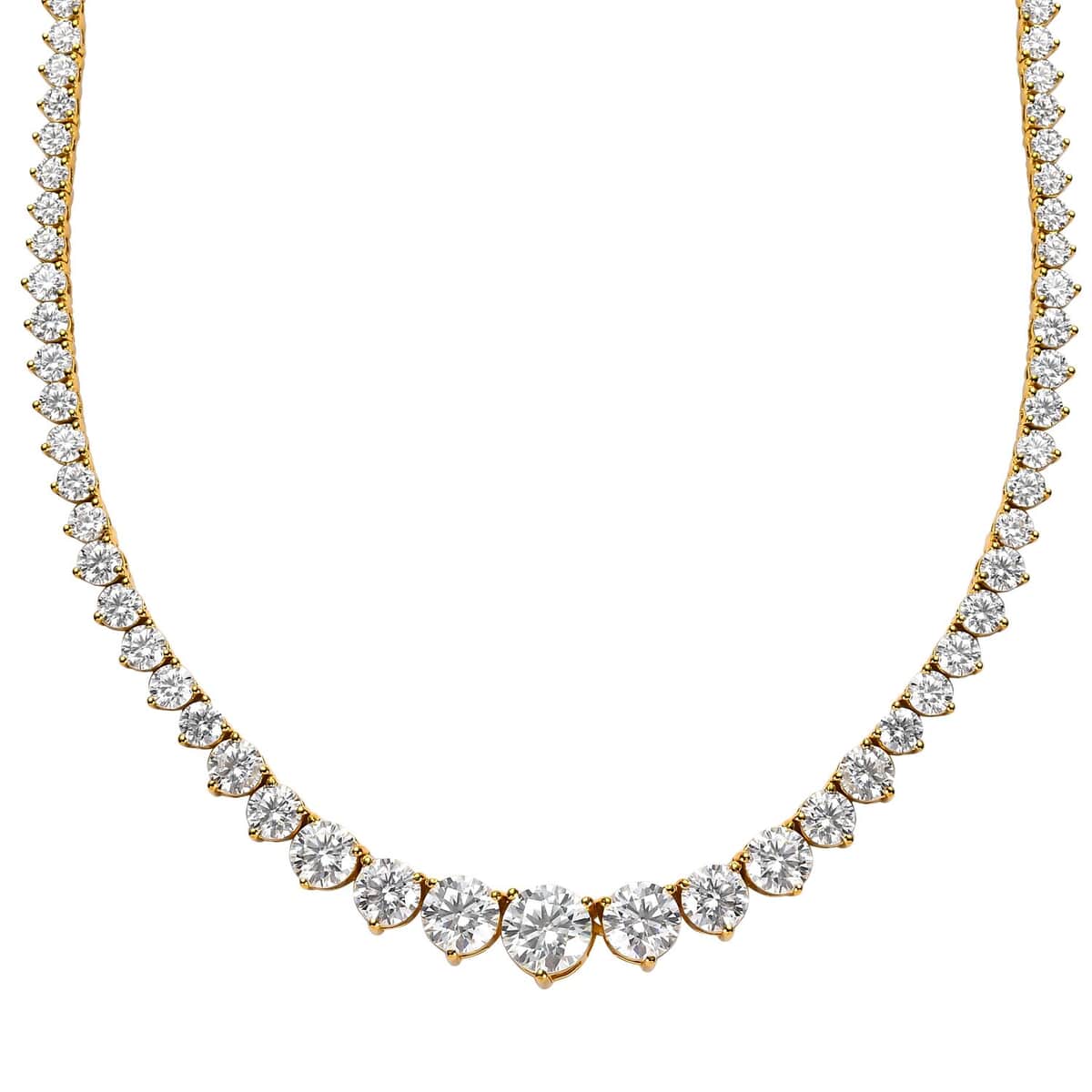 Moissanite Graduate Necklace 18 Inches in Vermeil Yellow Gold Over Sterling Silver 24.00 ctw image number 3