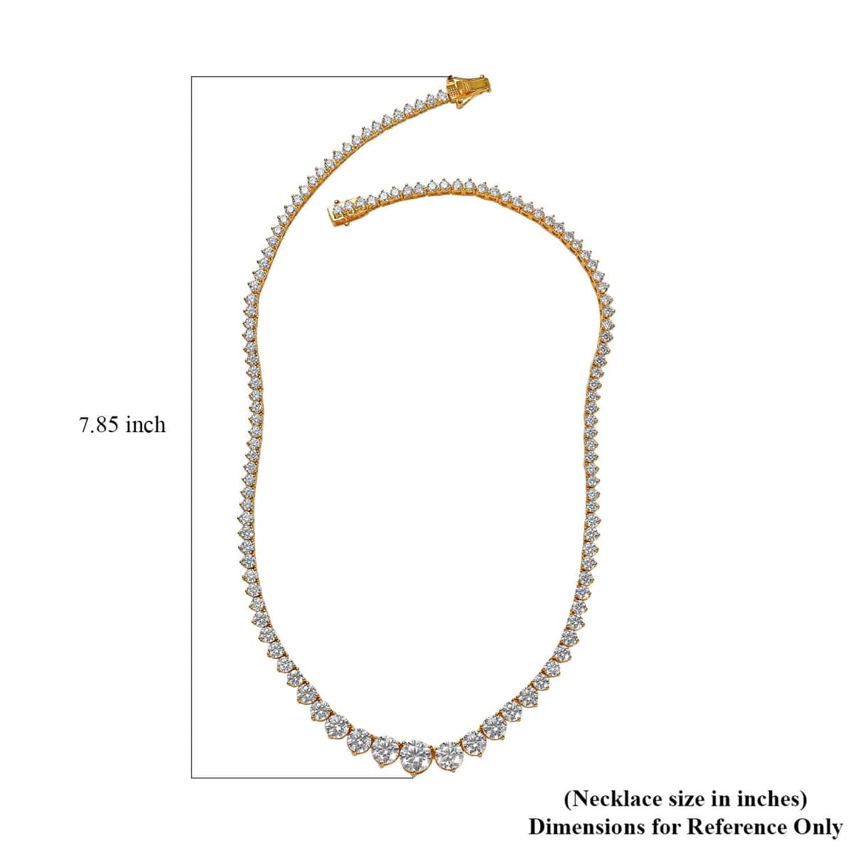 Moissanite Graduate Necklace 18 Inches in Vermeil Yellow Gold Over Sterling Silver 24.00 ctw image number 5