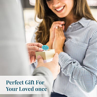 Sleeping Beauty Turquoise Floral Spray Ring in Platinum Over Sterling Silver (Size 10.0) 10.90 ctw