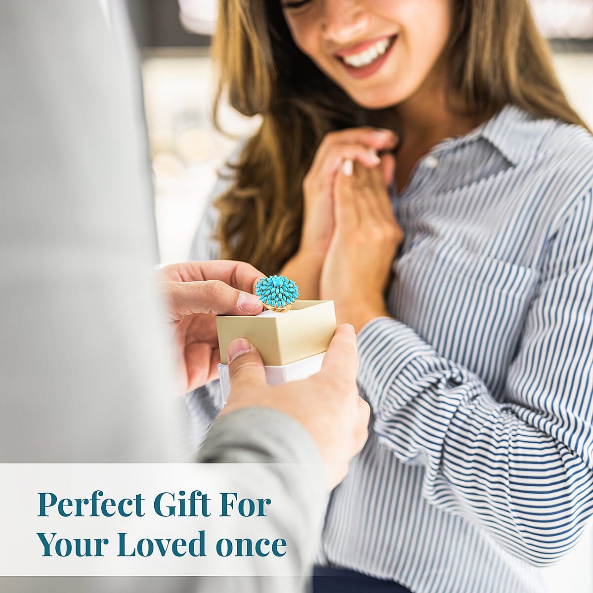 Sleeping Beauty Turquoise Floral Spray Ring in Vermeil Yellow Gold Over Sterling Silver (Size 8.0) 9.15 ctw image number 5