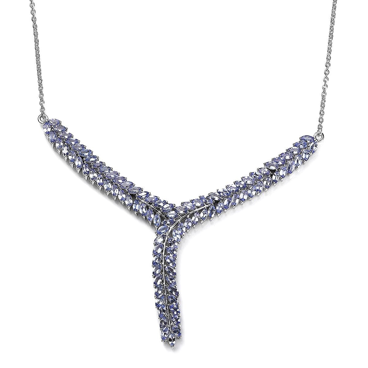Doorbuster Karis Tanzanite Necklace in Platinum Bond with Stainless Steel Chain 18 Inches 7.65 ctw image number 0
