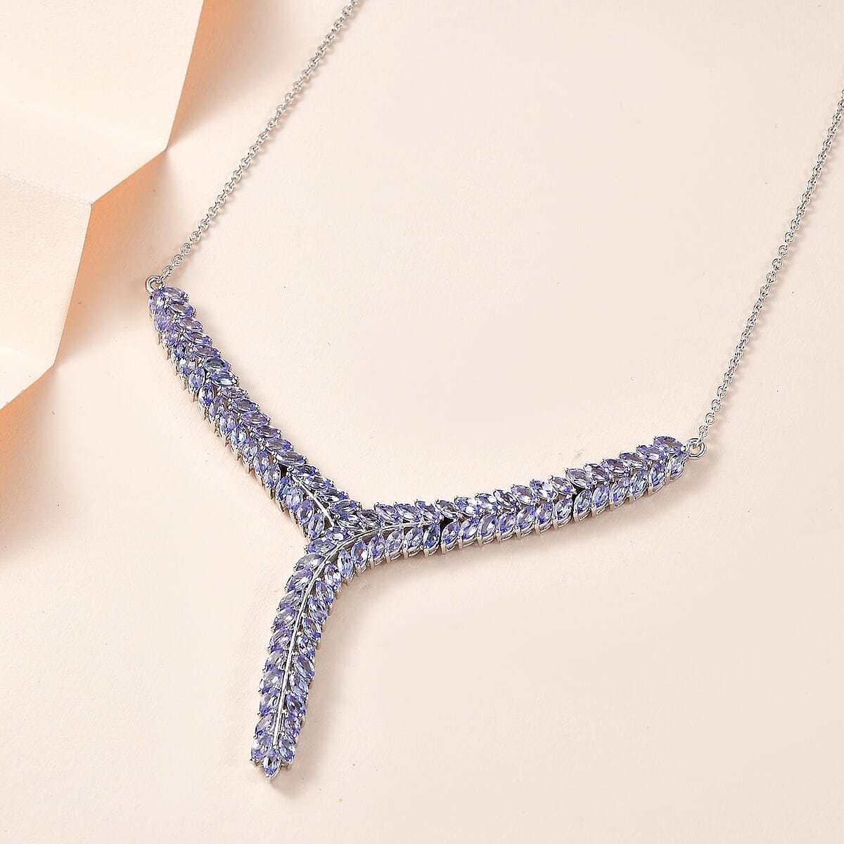Doorbuster Karis Tanzanite Necklace in Platinum Bond with Stainless Steel Chain 18 Inches 7.65 ctw image number 1