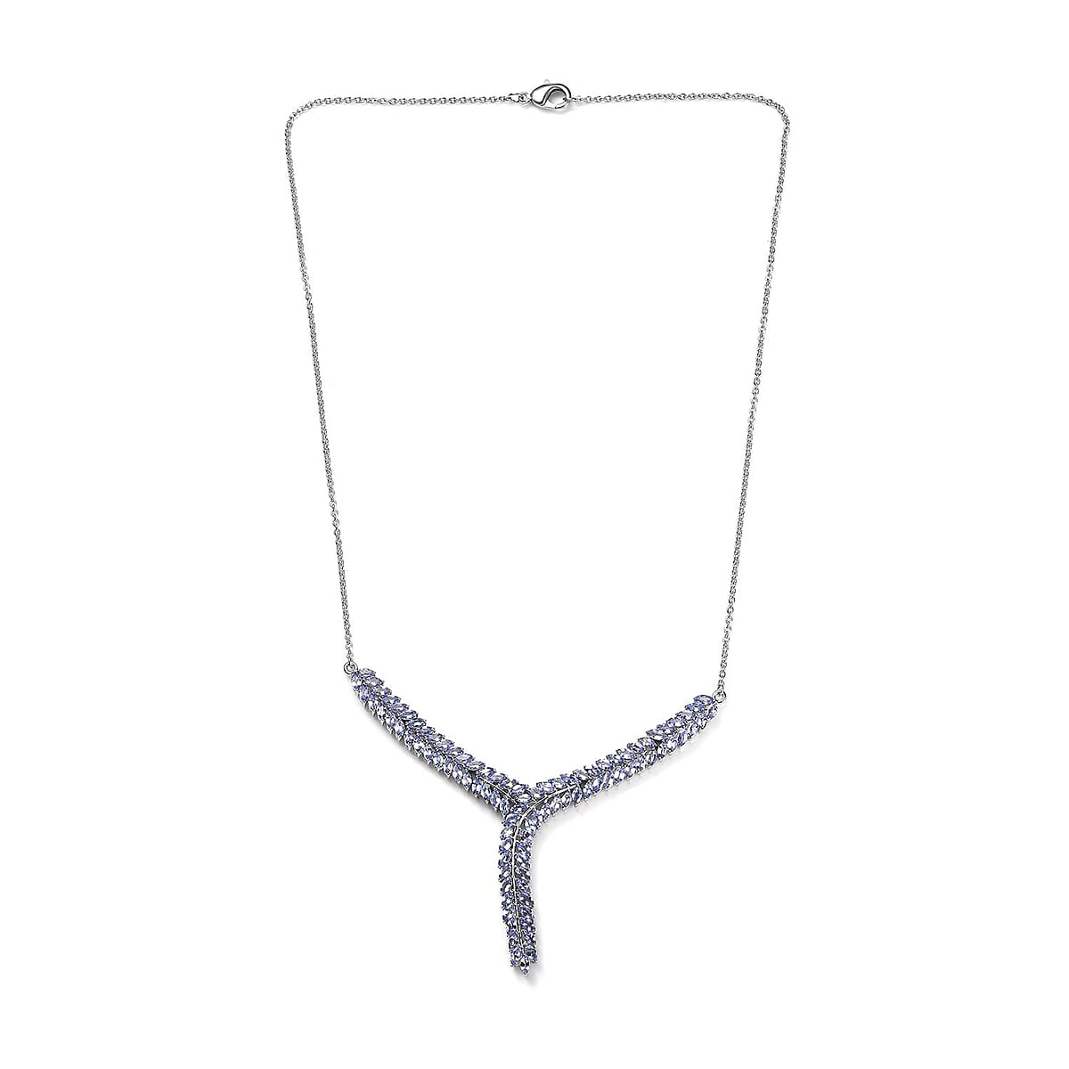 Doorbuster Karis Tanzanite Necklace in Platinum Bond with Stainless Steel Chain 18 Inches 7.65 ctw image number 3