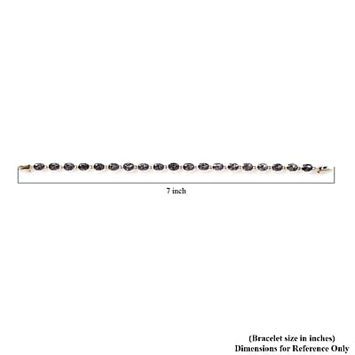 Luxoro AAA Collector Edition Platinum Spinel 10.50ctw Link Bracelet in 14K Yellow Gold (6.50 In)
