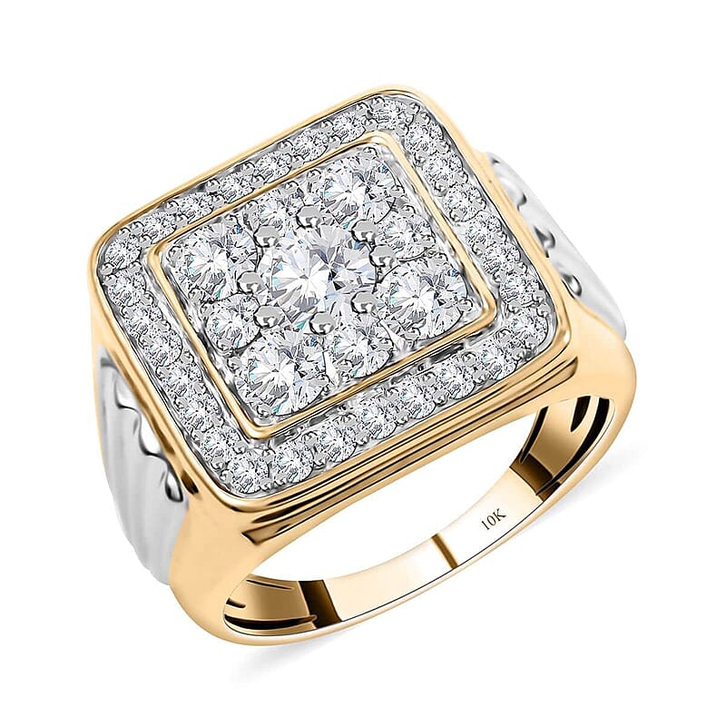 10K Yellow Gold G-H I2-I3 Diamond Men's Ring (Size 10.0) 12 Grams 2.50 ctw