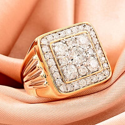 10K Yellow Gold G-H I2-I3 Diamond Men's Ring (Size 10.0) 12 Grams 2.50 ctw
