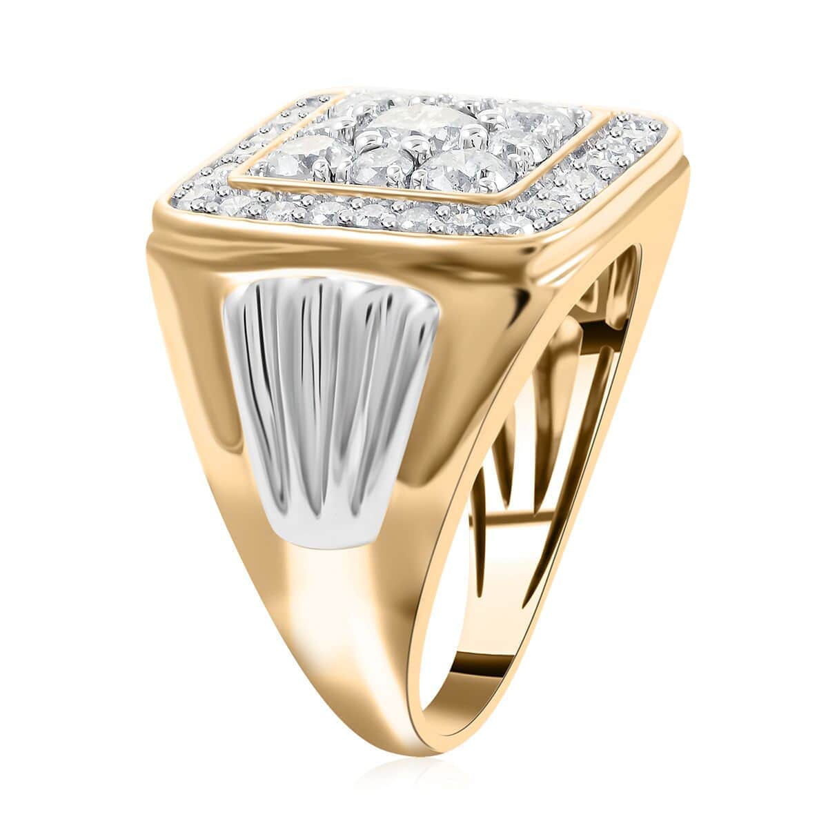 10K Yellow Gold G-H I2-I3 Diamond Men's Ring (Size 10.0) 12 Grams 2.50 ctw image number 3