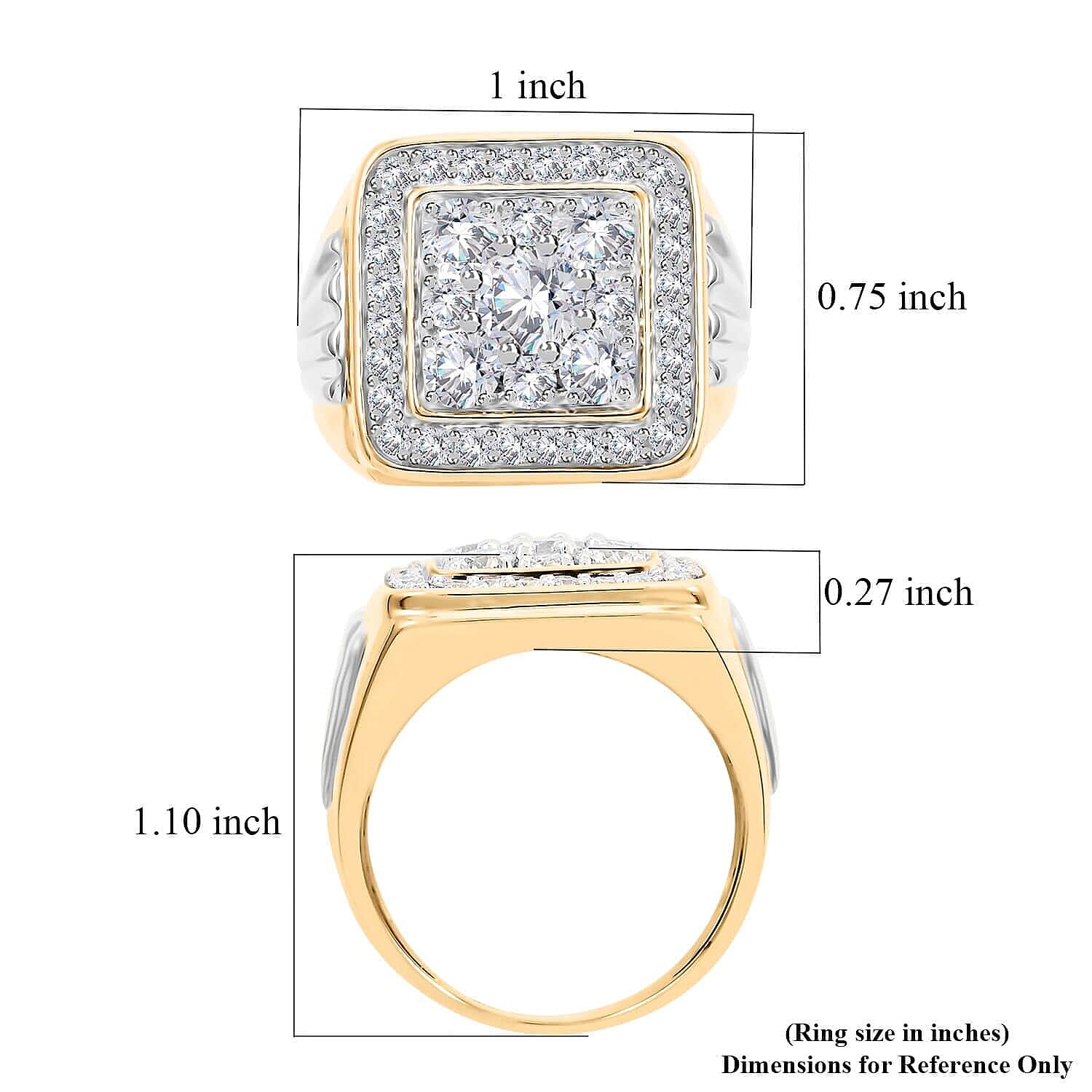 10K Yellow Gold G-H I2-I3 Diamond Men's Ring (Size 10.0) 12 Grams 2.50 ctw