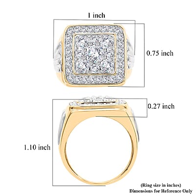 10K Yellow Gold G-H I2-I3 Diamond Men's Ring (Size 10.0) 12 Grams 2.50 ctw