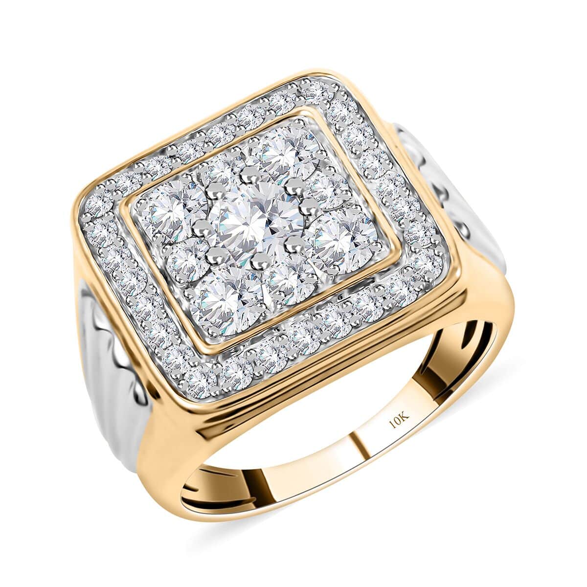 10K Yellow Gold G-H I2-I3 Diamond Men's Ring (Size 11.0) 12 Grams 2.50 ctw image number 0