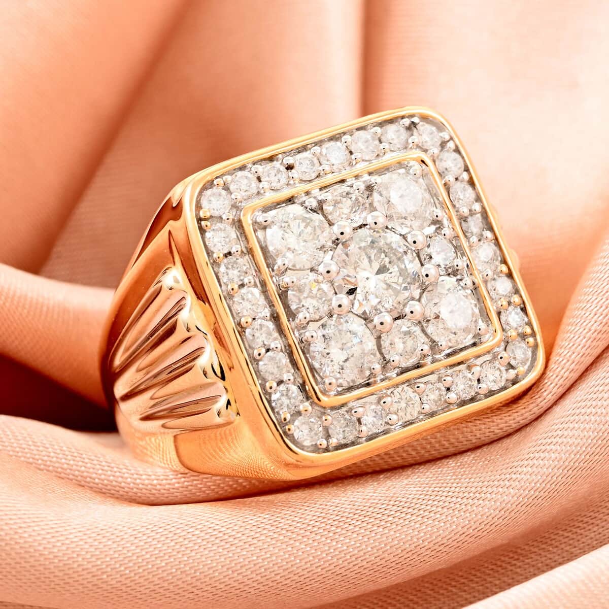 10K Yellow Gold G-H I2-I3 Diamond Men's Ring (Size 11.0) 12 Grams 2.50 ctw image number 1