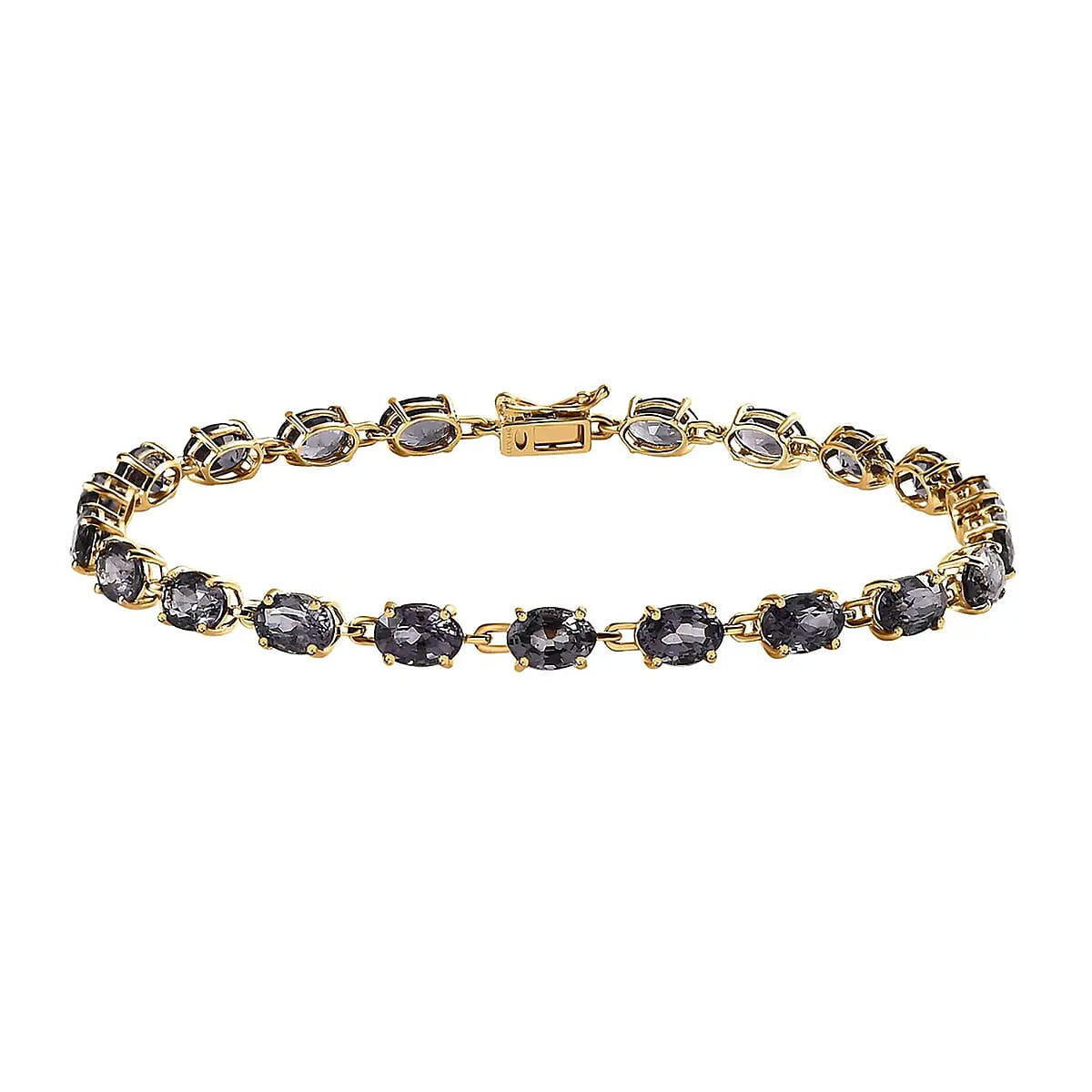 Luxoro AAA Collector Edition Platinum Spinel 12.75ctw Link Bracelet in 14K Yellow Gold (8.00 In) image number 0