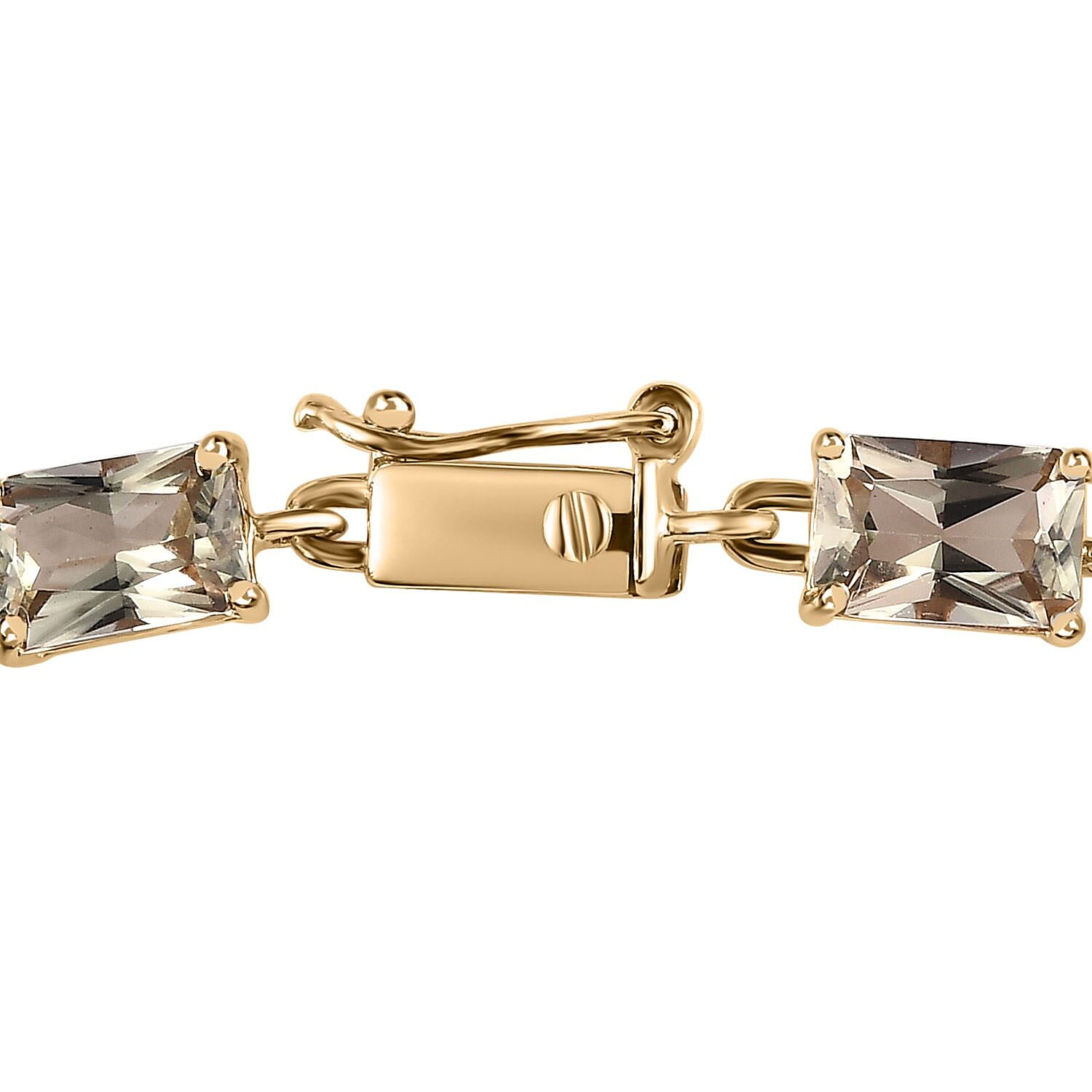 Luxoro 10K Yellow Gold AAA Turkizite Link Bracelet (6.50 In) 10.65 ctw