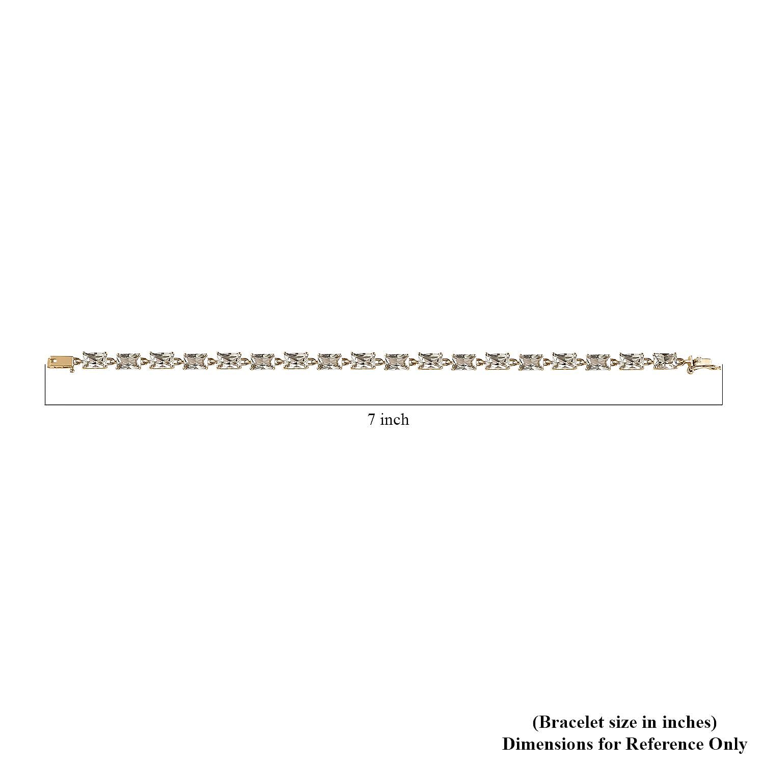 Luxoro 10K Yellow Gold AAA Turkizite Link Bracelet (6.50 In) 10.65 ctw