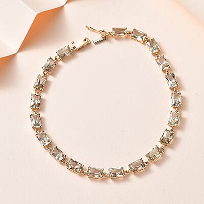 Luxoro 10K Yellow Gold AAA Turkizite Link Bracelet (7.25 In) 11.85 ctw