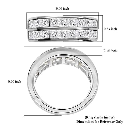 NY Closeout 14K White Gold G-H I1-I2 Diamond Half Eternity Band Ring (Size 10.0) 5.10 Grams 2.00 ctw