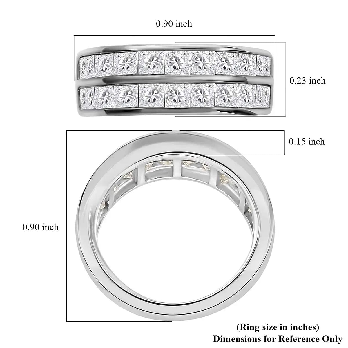 NY Closeout 14K White Gold G-H I1-I2 Diamond Half Eternity Band Ring (Size 11.0) 5.10 Grams 2.00 ctw image number 6