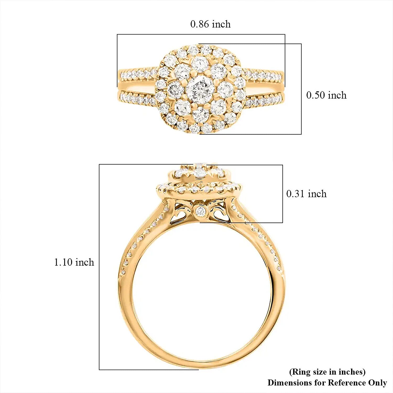 NY Closeout Diamond G-H I2 1.00 ctw Ring in 14K Yellow Gold (Size 10.0)