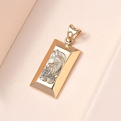Luxoro 10K Yellow Gold Lady Fortune Pendant 1.65 Grams
