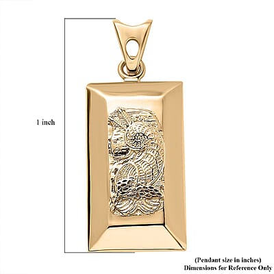 Luxoro 10K Yellow Gold Lady Fortune Pendant 1.65 Grams