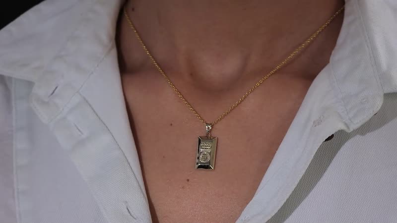 Luxoro 10K Yellow Gold Holy Bible Cross Bar Pendant without Chain 1.65 Grams