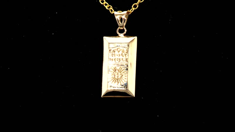 Luxoro 10K Yellow Gold Holy Bible Cross Bar Pendant without Chain 1.65 Grams