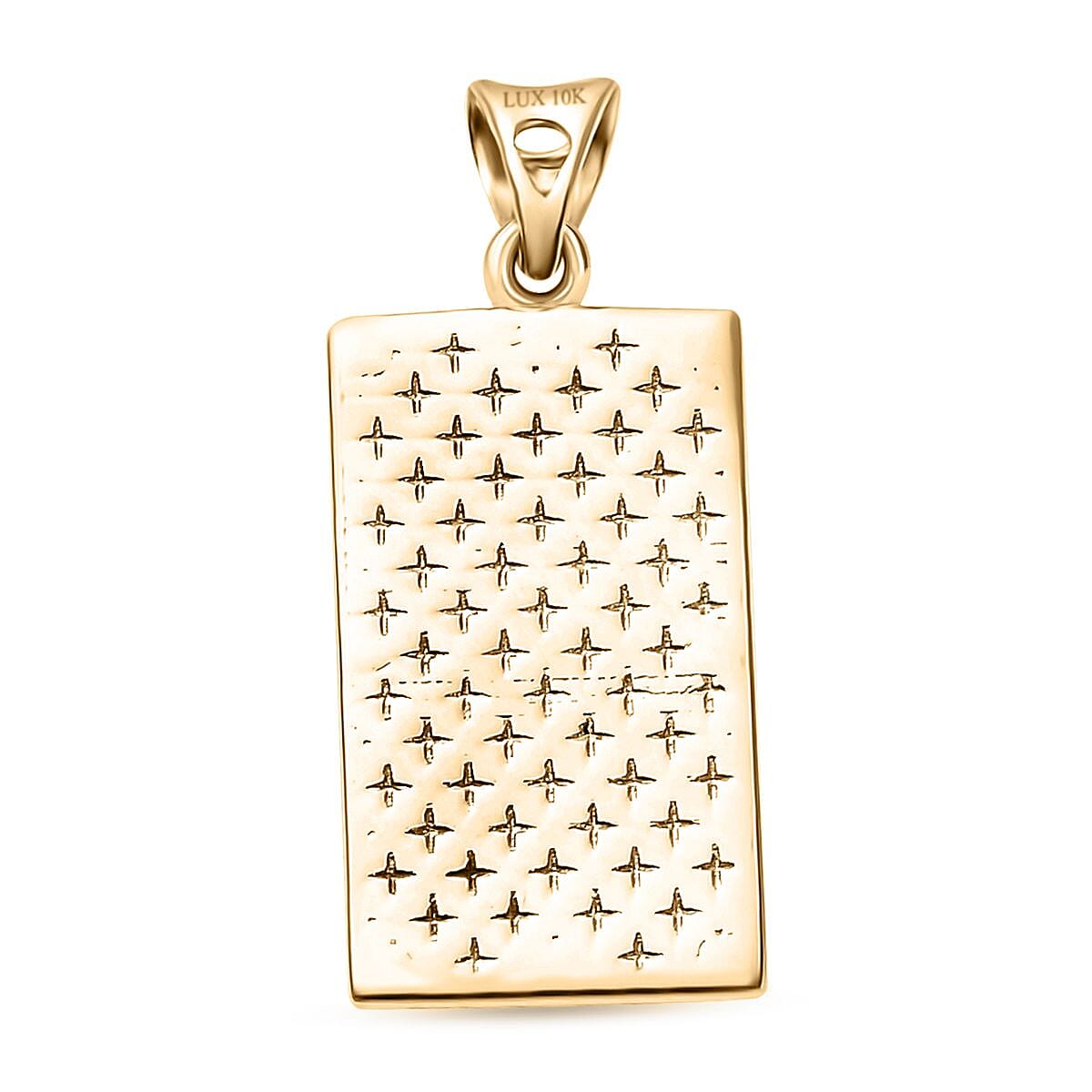 Luxoro 10K Yellow Gold Holy Bible Cross Bar Pendant without Chain 1.65 Grams