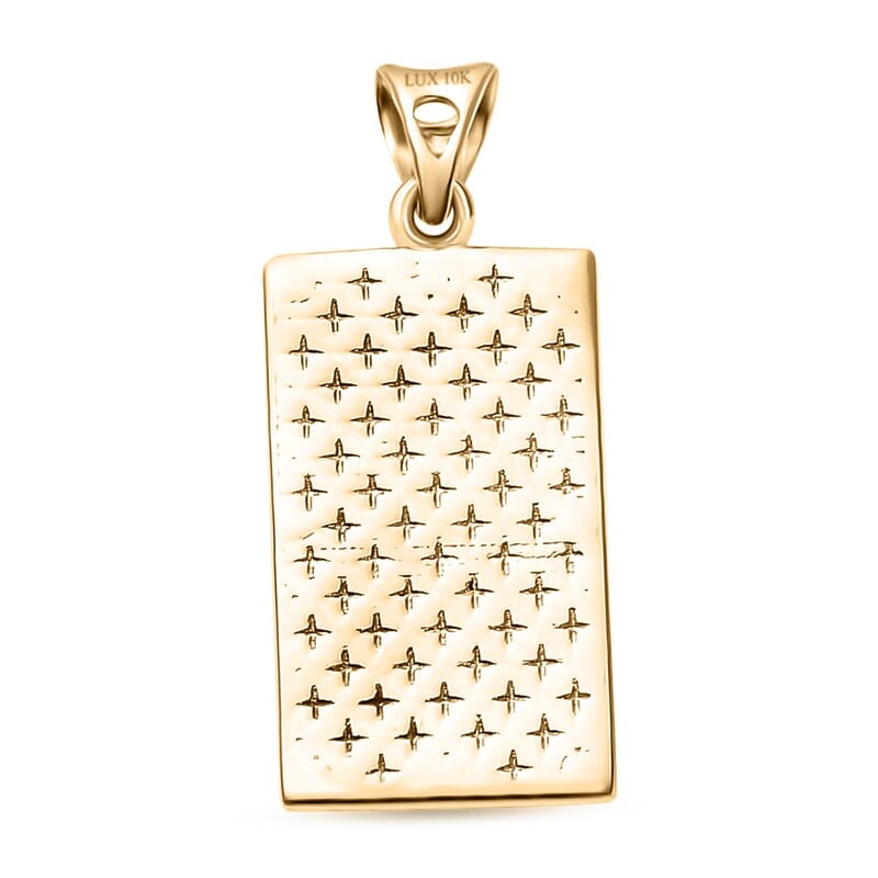 Luxoro 10K Yellow Gold Holy Bible Cross Bar Pendant without Chain 1.65 Grams