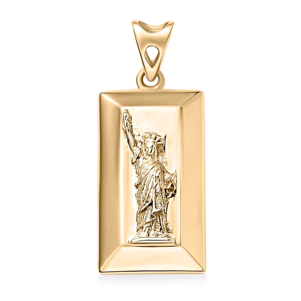 Luxoro 10K Yellow Gold Statue of Liberty Bar Pendant 1.65 Grams image number 0