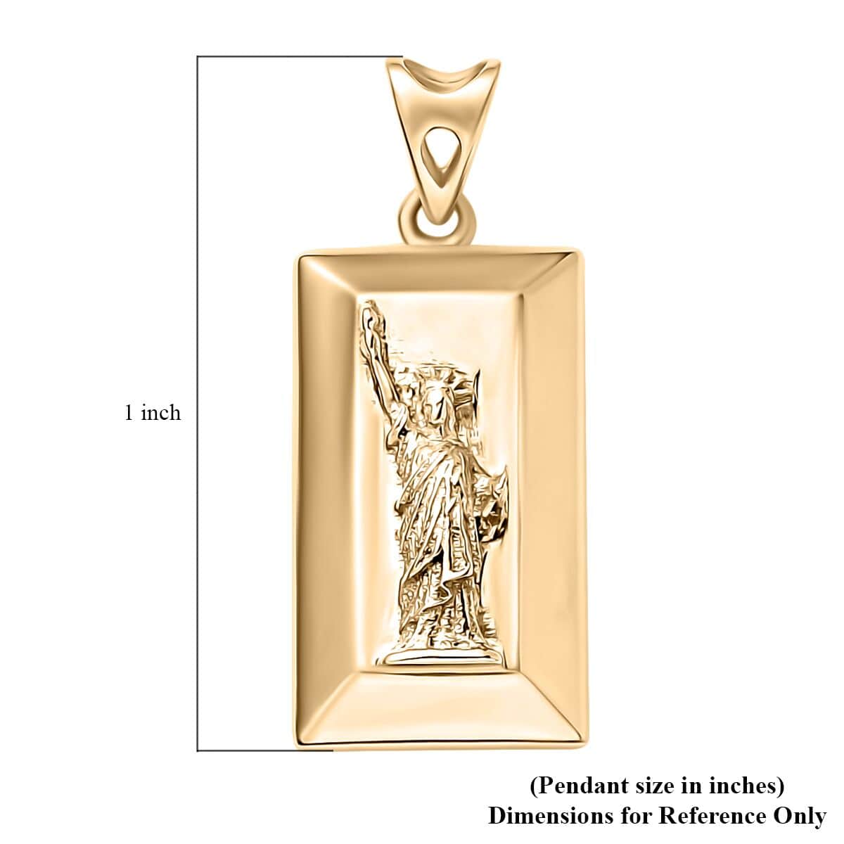 Luxoro 10K Yellow Gold Statue of Liberty Bar Pendant 1.65 Grams image number 6