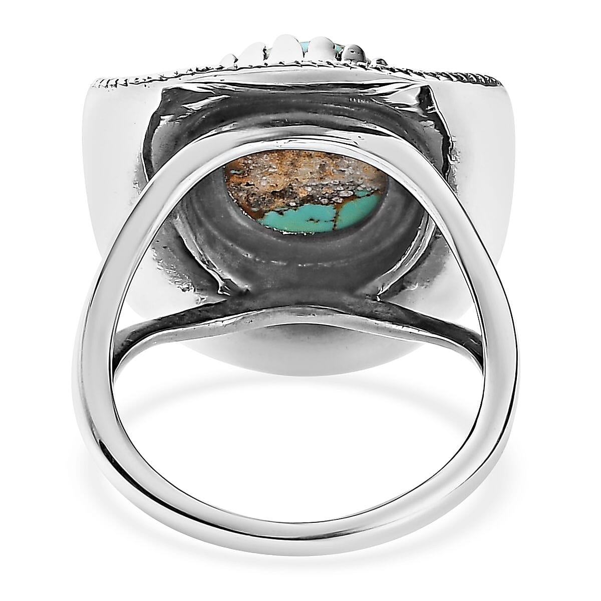 Artisan Crafted Royston Turquoise Cowboy Hat Ring in Sterling Silver (Size 6.0) 4.90 ctw image number 4