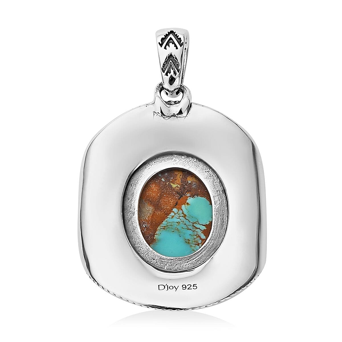 Artisan Crafted Royston Turquoise Cowboy Hat Pendant in Sterling Silver 4.40 ctw