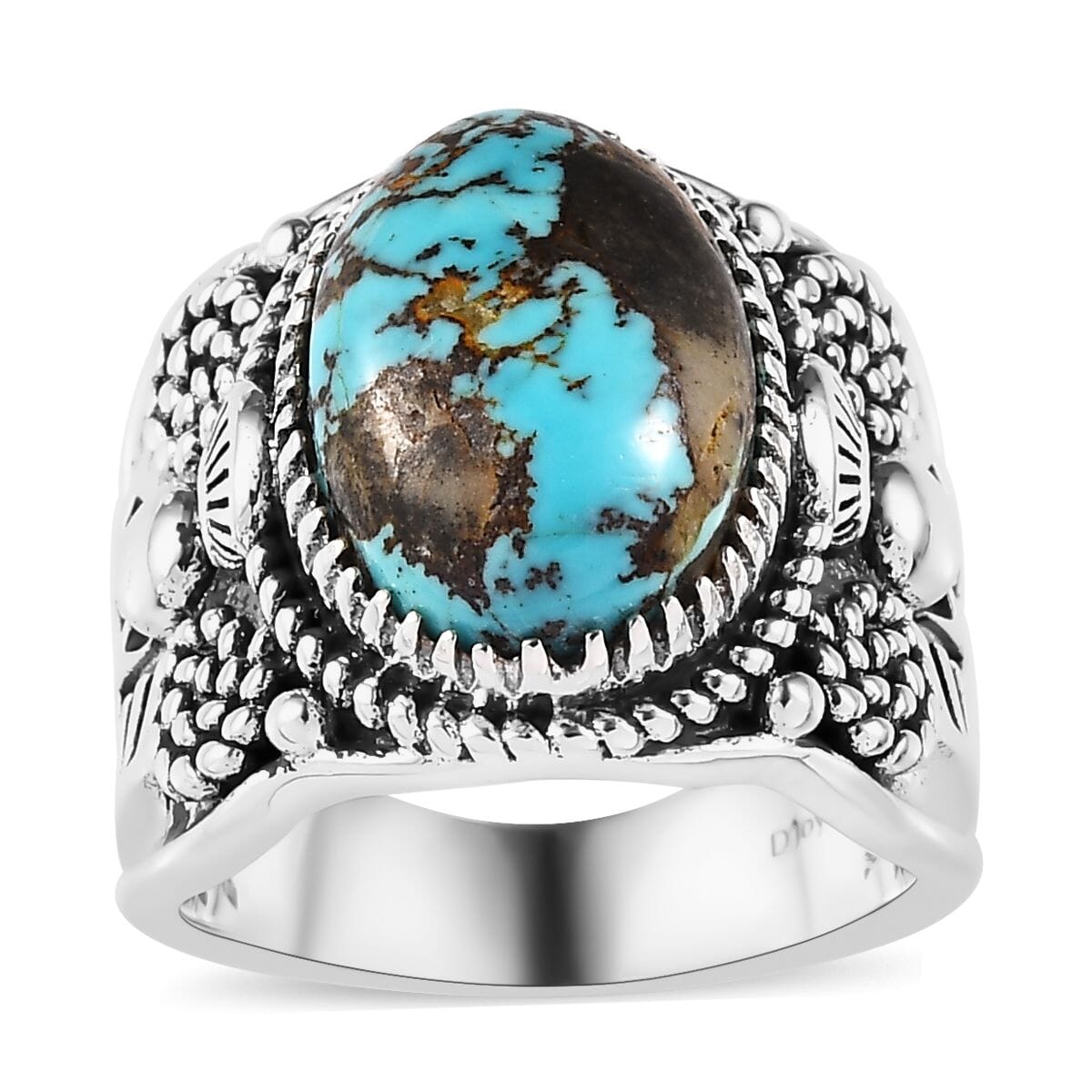 Artisan Crafted Royston Turquoise Ring in Sterling Silver (Size 10.0) 6.00 ctw image number 0