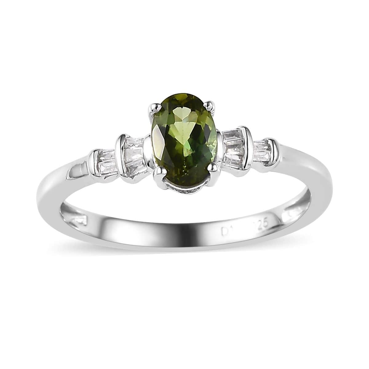 Premium Calabar Tourmaline and Diamond Ring in Platinum Over Sterling Silver (Size 10.0) 0.70 ctw image number 0