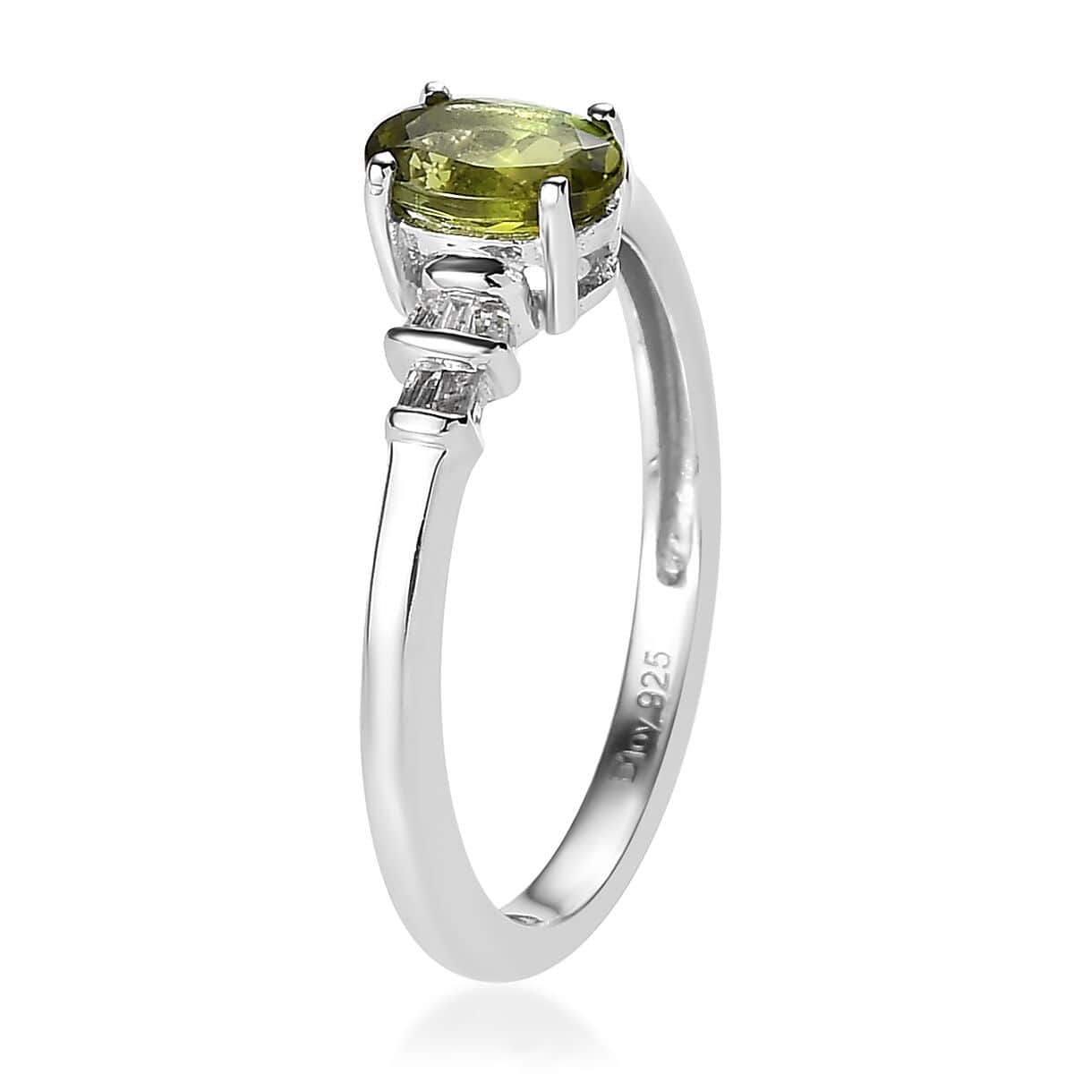 Premium Calabar Tourmaline and Diamond Ring in Platinum Over Sterling Silver (Size 10.0) 0.70 ctw image number 3
