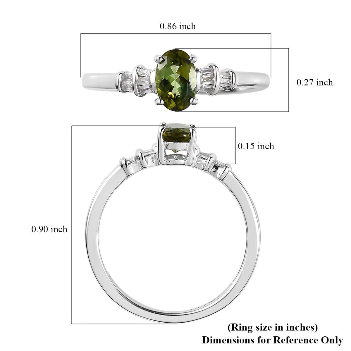 Premium Calabar Tourmaline and Diamond Ring in Platinum Over Sterling Silver (Size 10.0) 0.70 ctw image number 5