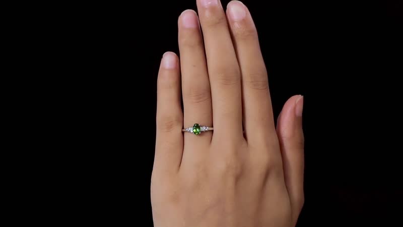 Premium Calabar Tourmaline and Diamond Ring in Platinum Over Sterling Silver (Size 10.0) 0.70 ctw