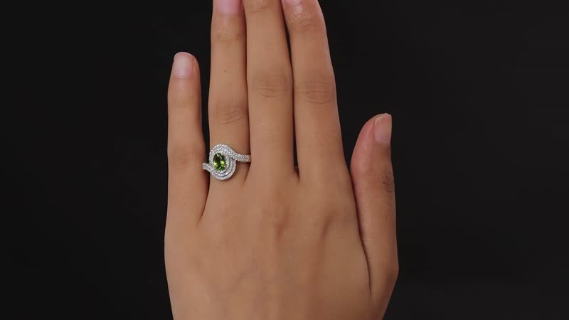 Luxoro 10K Yellow Gold AAA Calabar Tourmaline, Moissanite Ring (Size 7.0) 1.25 ctw