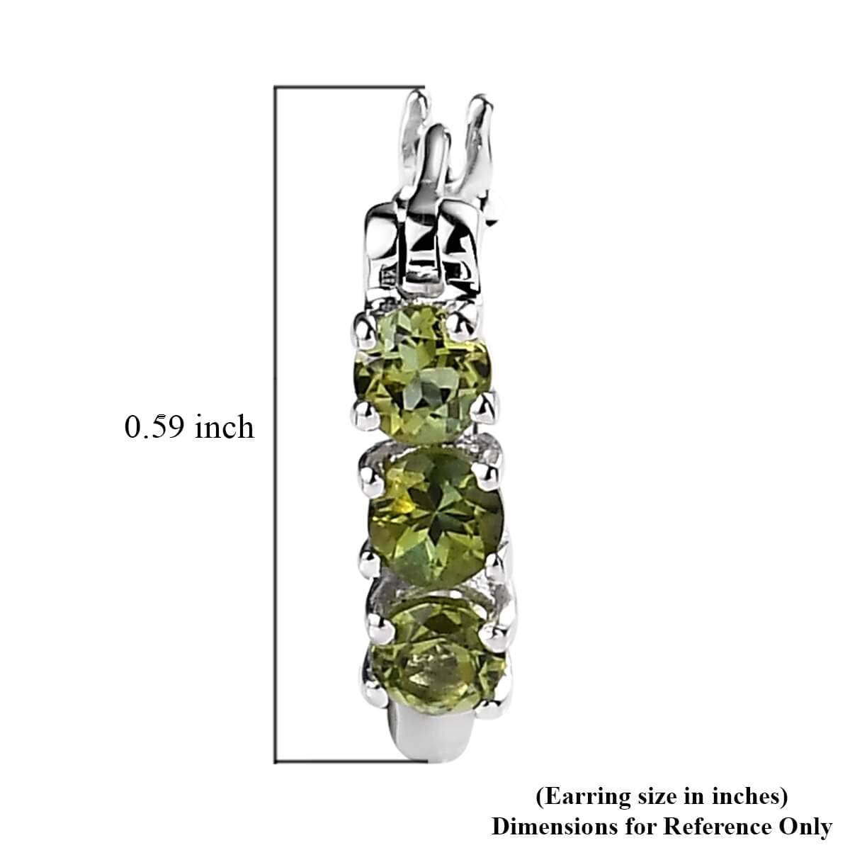 Premium Natural Calabar Green Tourmaline Hoop Earrings in Platinum Over Sterling Silver 0.75 ctw image number 4