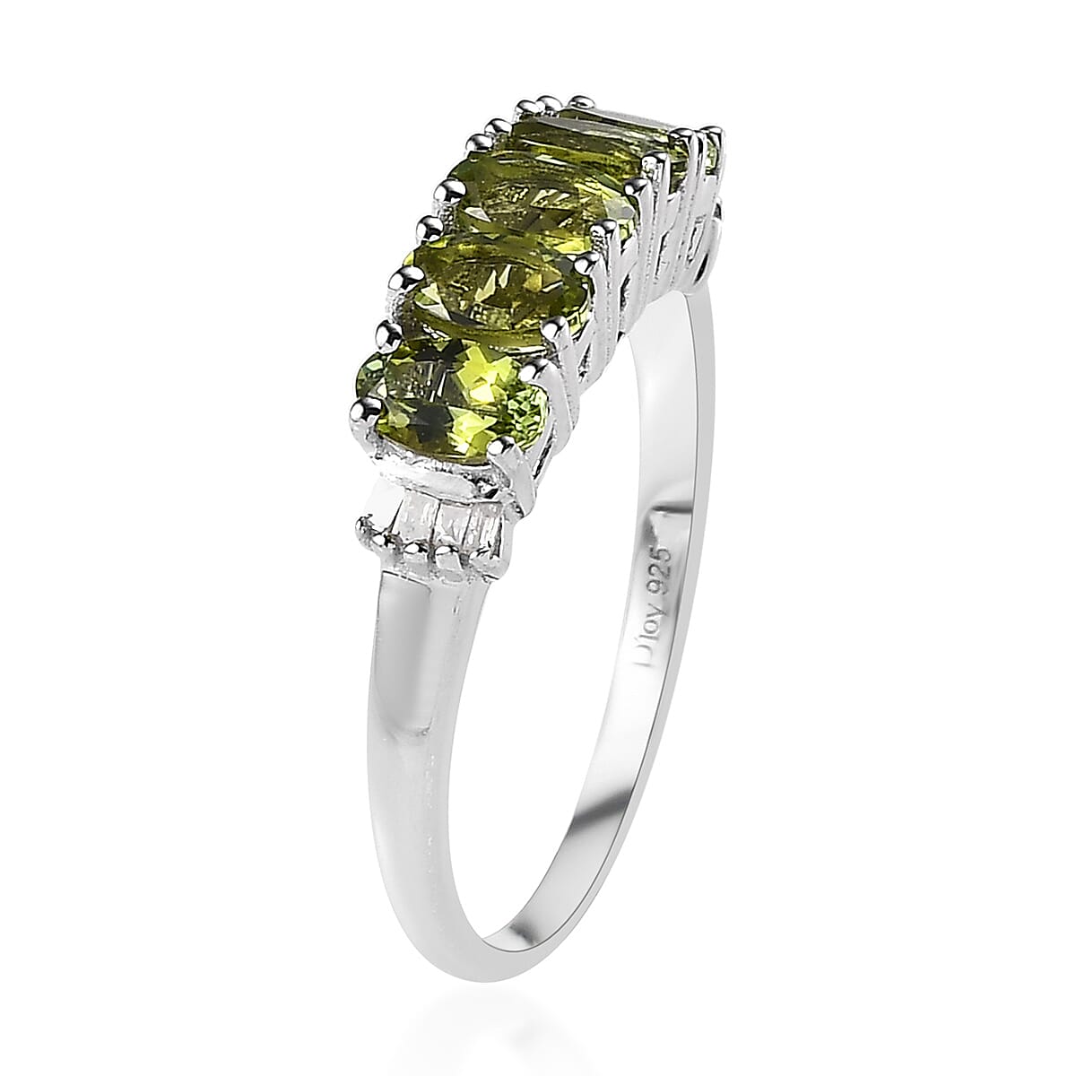 Premium Calabar Tourmaline, White Diamond Ring in Platinum Over Sterling Silver (Size 7.0) 1.35 ctw image number 3
