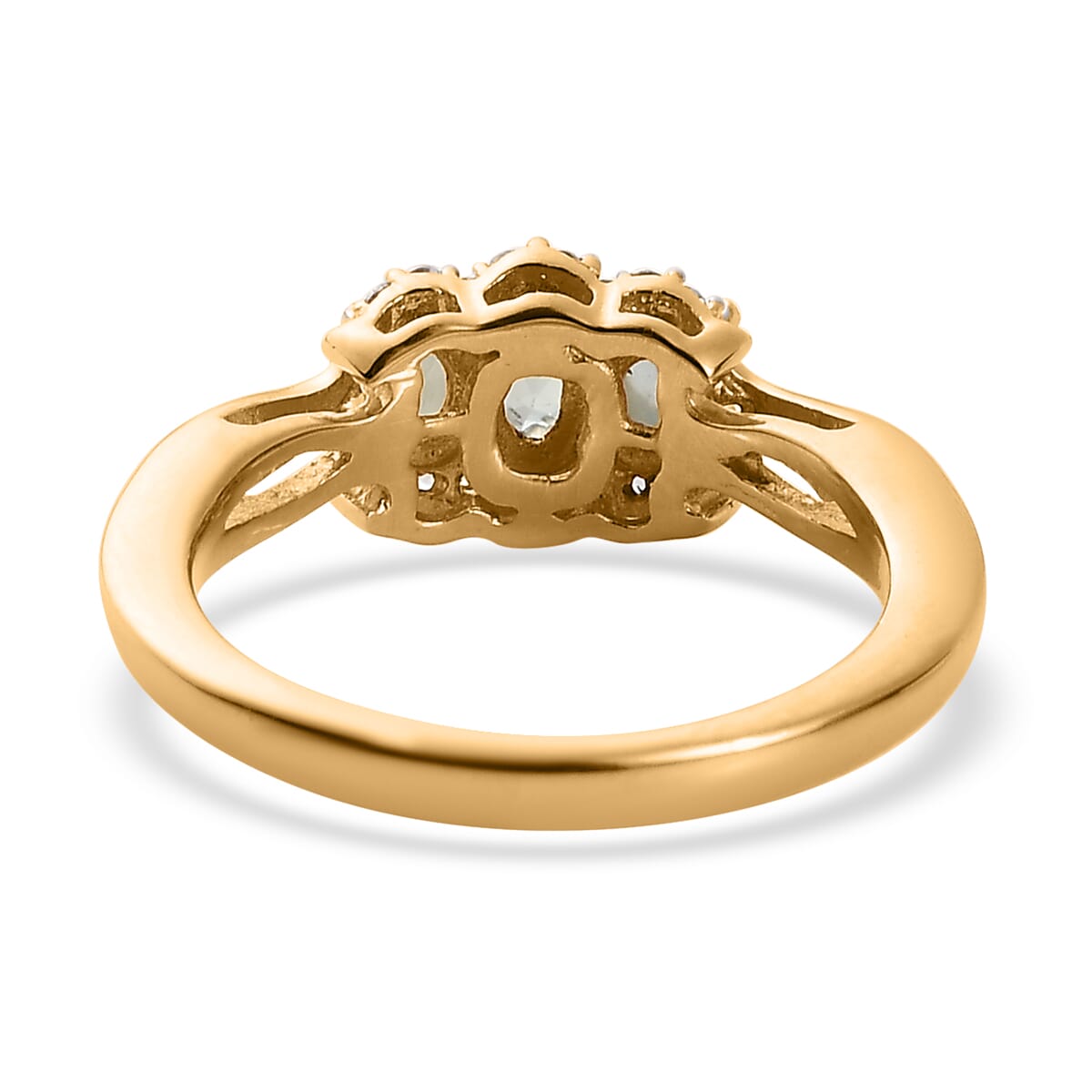 Narsipatnam Alexandrite and White Zircon Ring in Vermeil Yellow Gold Over Sterling Silver 0.80 ctw image number 4