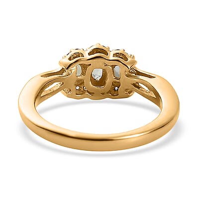 Narsipatnam Alexandrite and White Zircon Ring in Vermeil Yellow Gold Over Sterling Silver (Size 10.0) 0.80 ctw